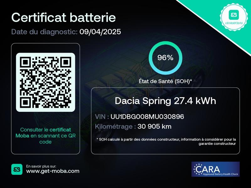 DACIA Spring d’occasion à vendre à CORBEIL-ESSONNES chez GRAND GARAGE FERAY SAE (Photo 3)